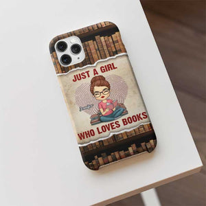 A Girl Who Loves Books - Personalized Phone Case.