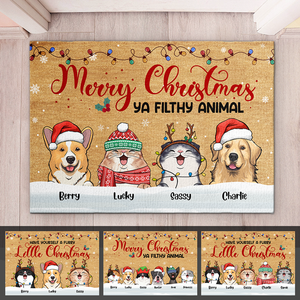 A Furry Little Christmas - Dog & Cat Personalized Custom Decorative Mat -  Christmas Gift For Pet Owners, Pet Lovers