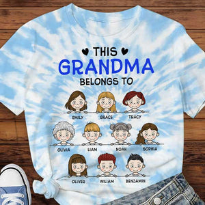 This Cool Grandma Belongs To Grandkids - Gift For Grandma, Personalized Unisex All-Over Printed T-Shirt