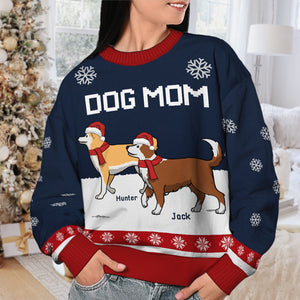 Sending You Pugs And Kisses This Christmas - Personalized Custom Unisex Ugly Christmas Sweatshirt, Wool Sweatshirt, All-Over-Print Sweatshirt - Gift For Dog Lovers, Pet Lovers, Christmas Gift