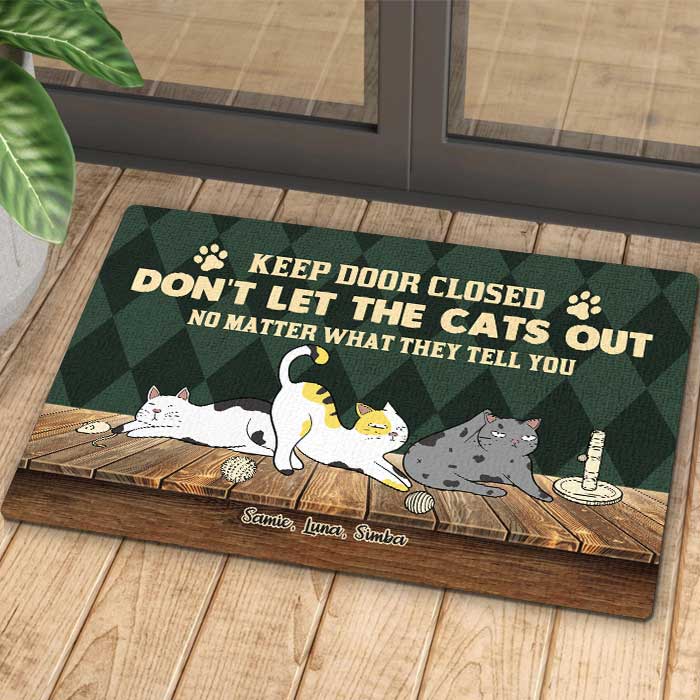 Don't Let The Cats Out - Funny Personalized Cat Decorative Mat, Doorma -  Pawfect House ™