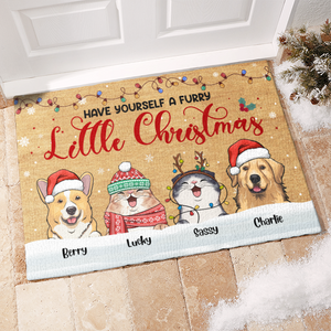 A Furry Little Christmas - Dog & Cat Personalized Custom Decorative Mat -  Christmas Gift For Pet Owners, Pet Lovers
