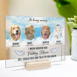 I Wish I Could See And Talk To You Again - Upload Image - Personalized Acrylic Plaque.