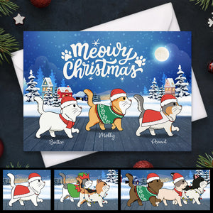 Meowy Christmas - Personalized Custom Christmas Postcard, Christmas Card, Greeting Cards
