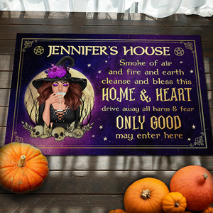 Smoke Of Air And Fire & Earth, Cleanse And Bless This Home & Hearth - Personalized Witch Decorative Mat - Gift For Witches, Gift For Yourself, Halloween Gift