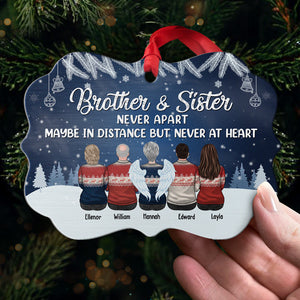 Brothers And Sisters Never Apart - Personalized Custom Benelux Shaped Wood/Aluminum Christmas Ornament - Gift For Siblings, Christmas New Arrival Gift