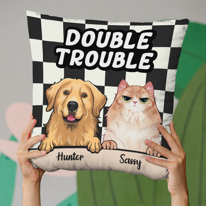 Trouble Maker - Dog & Cat Personalized Custom Pillow - Gift For Pet Owners, Pet Lovers