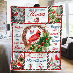 Snuggle This Blanket & Know We're Here - Memorial Personalized Custom Blanket - Sympathy Gift, Christmas Gift For Family Members