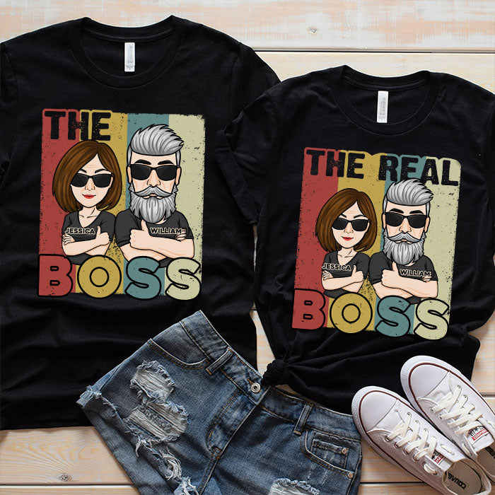 couple shirt the boss the real boss