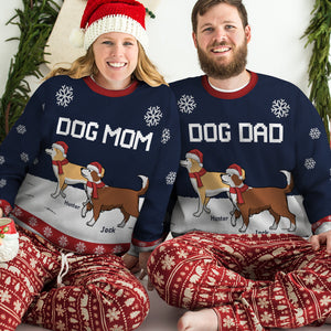 Sending You Pugs And Kisses This Christmas - Personalized Custom Unisex Ugly Christmas Sweatshirt, Wool Sweatshirt, All-Over-Print Sweatshirt - Gift For Dog Lovers, Pet Lovers, Christmas Gift