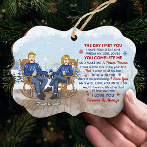 There Is No Pretending I Love You - Personalized Custom Benelux Shaped Wood Christmas Ornament - Gift For Couple, Husband Wife, Anniversary, Engagement, Wedding, Marriage Gift, Christmas Gift