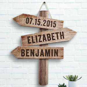 You Belong With Me - Gift For Couples, Personalized Shaped Wood Sign.