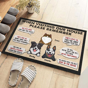 Remember These Rules When Visiting Our House - Personalized Decorative Mat.