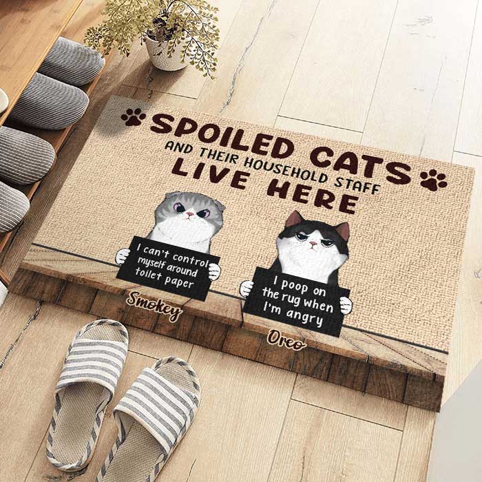 Cats Welcome Floor Mats Animal Cat Printed Bathroom Kitchen