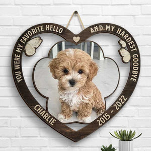 Forever In My Heart, Pet Paw - Upload Image, Personalized Shaped Wood Sign.