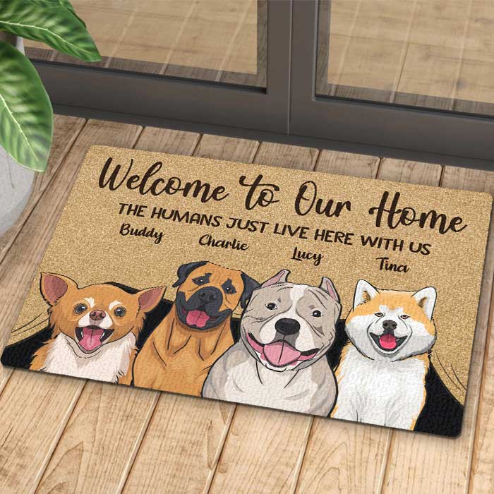 Personalized Dog Doormat, Welcome to Our Home, Dog Welcome Mat