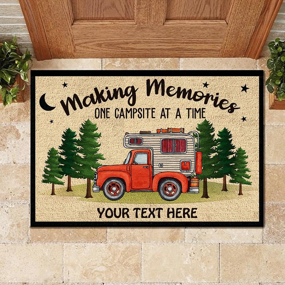 Making Memories At The Campsite - Personalized Decorative Mat