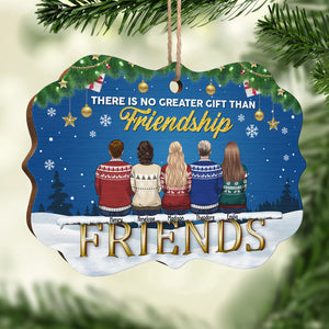 There Is No Greater Gift Than This Friendship - Personalized Custom Benelux Shaped Wood Christmas Ornament - Gift For Bestie, Best Friend, Sister, Birthday Gift For Bestie And Friend, Christmas Gift