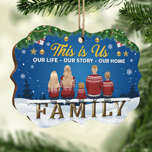 Our Life, Our Story, Our Home - Personalized Custom Benelux Shaped Wood Christmas Ornament - Gift For Family, Christmas Gift