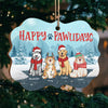 Happy Pawlidays - Dog & Cat Personalized Custom Ornament - Wood Benelux Shaped  - Christmas Gift For Pet Owners, Pet Lovers