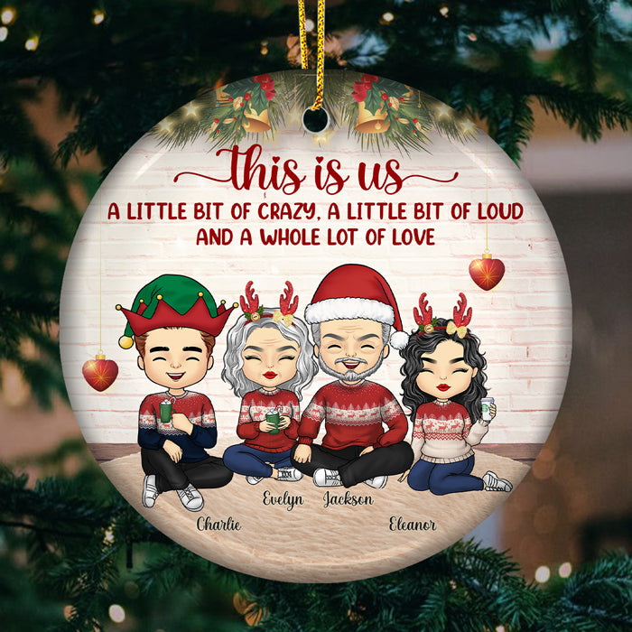 All Hearts Come Home For Christmas - Family Personalized Custom Ornament - Ceramic Round Shaped - Christmas Gift For Family Members