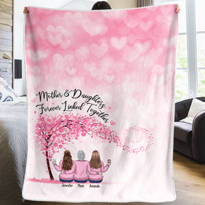 Personalized Fleece Blanket - Mother and Daughter Forever Linked