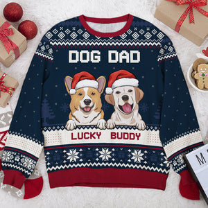 We're Fur Mom & Fur Dad - Dog Personalized Custom Ugly Sweatshirt - Unisex Wool Jumper - Christmas Gift For Pet Owners, Pet Lovers