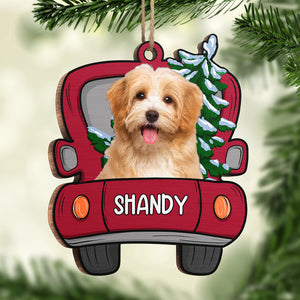 Woof You A Merry Christmas, Parents - Personalized Custom Car Shaped Wood Photo Christmas Ornament - Upload Image, Gift For Pet Lovers, Christmas Gift
