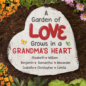 A Garden Of Love - Personalized Garden Stone - Gift For Grandma, Grandparents