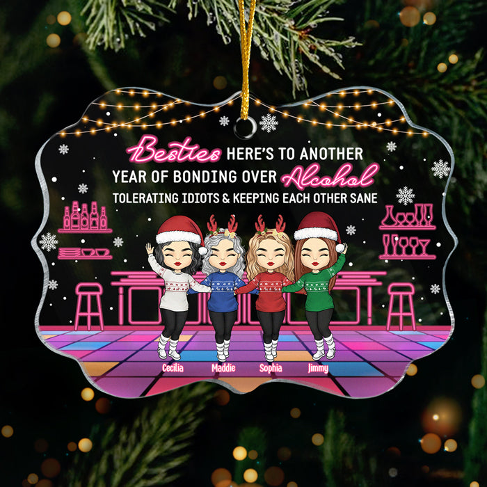 We Go Together Like Drunk And Disorderly - Bestie Personalized Custom Ornament - Acrylic Benelux Shaped -  Christmas Gift For Best Friends, BFF, Sisters