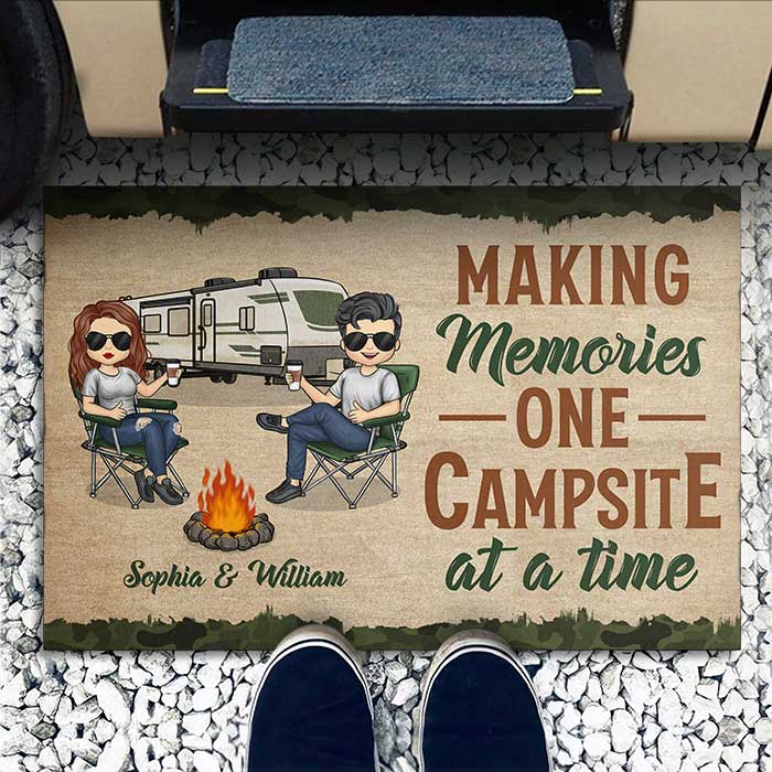 Making Memories At The Campsite - Personalized Decorative Mat