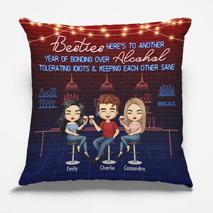 Besties We’re Like A Really Small Gang - Bestie Personalized Custom Pillow (Insert Included) - Christmas Gift For Best Friends, BFF, Sisters