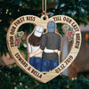 From Our First Kiss, My Love - Personalized Custom Heart Shaped Wood Christmas Ornament - Gift For Couple, Husband Wife, Anniversary, Engagement, Wedding, Marriage Gift, Christmas Gift