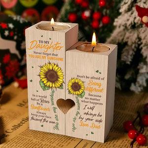 Always Keep Your Face Towards The Sun - Family Candle Holder - Christmas Gift For Daughter From Dad