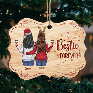 We Are Besties Forever - Personalized Custom Benelux Shaped Wood Christmas Ornament - Gift For Bestie, Best Friend, Sister, Birthday Gift For Bestie And Friend, Christmas Gift