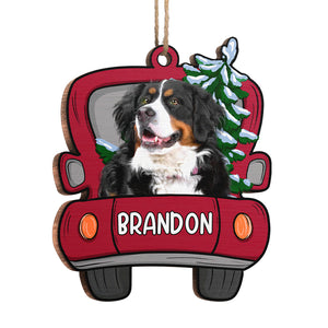 Woof You A Merry Christmas, Parents - Personalized Custom Car Shaped Wood Photo Christmas Ornament - Upload Image, Gift For Pet Lovers, Christmas Gift