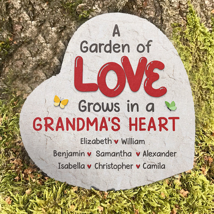 A Garden Of Love - Personalized Garden Stone - Gift For Grandma, Grandparents