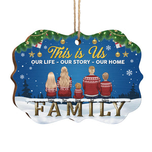 Our Life, Our Story, Our Home - Personalized Custom Benelux Shaped Wood Christmas Ornament - Gift For Family, Christmas Gift