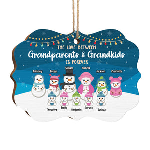 The Love Between Grandparents & Grandchildren Is Forever - Personalized Custom Benelux Shaped Wood Christmas Ornament - Gift For Grandparents, Christmas Gift