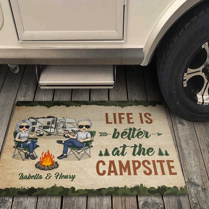 Making Memories At The Campsite - Personalized Decorative Mat, Doormat -  Pawfect House ™