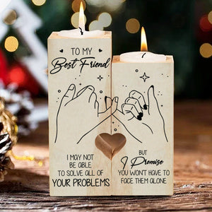 You Won't Have To Face Problems Alone - Bestie Candle Holder - Christmas Gift For Best Friends, BFF, Sisters