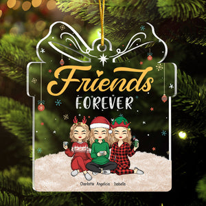 Friends Always Better Together - Bestie Personalized Custom Ornament - Acrylic Gift Box Shaped - Christmas Gift For Best Friends, BFF, Sisters