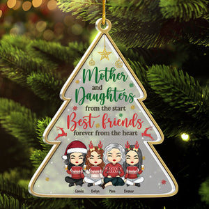 The Love Between A Mother & Daughters Is Forever - Family Personalized Custom Ornament - Acrylic Christmas Tree Shaped - Christmas Gift For Daughter From Mother