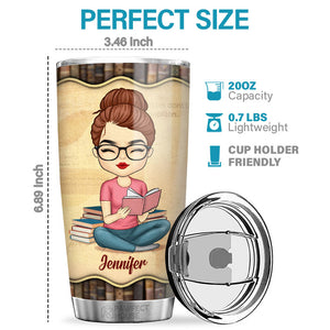 Just A Girl Who Loves Books - Personalized Custom Tumbler - Gift For Book Lovers