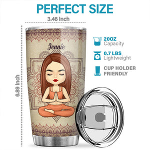 I’m Mostly Peace Love & Light - Personalized Tumbler - Gift For Yoga Lovers