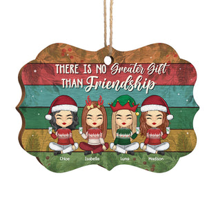 Friendship Is The Greatest Christmas Gift Ever - Personalized Custom Benelux Shaped Wood Christmas Ornament - Gift For Bestie, Best Friend, Sister, Birthday Gift For Bestie And Friend, Christmas Gift