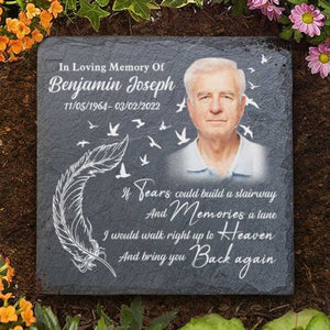I'd Walk Right Up To Heaven & Bring You Back Again - Personalized Memorial Stone, Human Grave Marker - Upload Image, Memorial Gift, Sympathy Gift