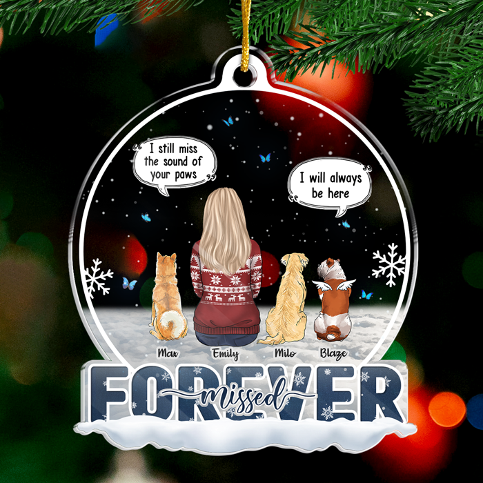 I Miss You More Each Day - Memorial Personalized Custom Ornament - Acrylic Snow Globe Shaped - Sympathy Gift, Christmas Gift For Pet Owners, Pet Lovers