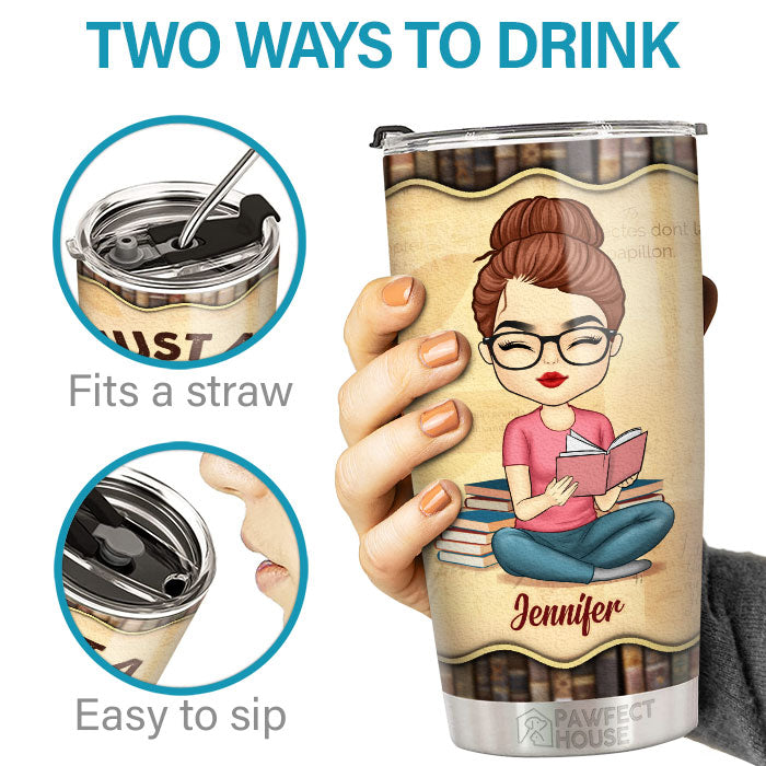 Just A Girl Who Loves Books - Personalized Custom Tumbler - Gift For Book Lovers