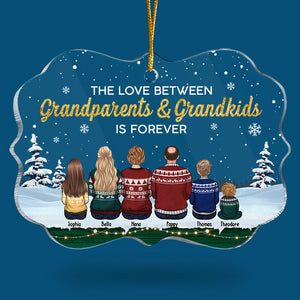 The Love Between Grandparents & Grandkids Is Forever - Personalized Custom Benelux Shaped Acrylic Christmas Ornament - Gift For Grandparents, Gift For Family, Christmas Gift